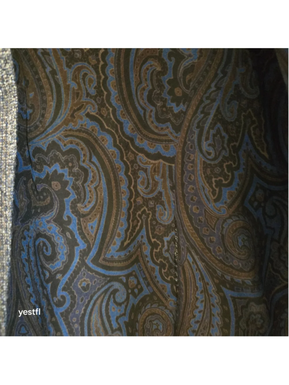 Etro Sport Coat Blazer, Grey and Blue, Paisley Lining 54 44R wool linen silk